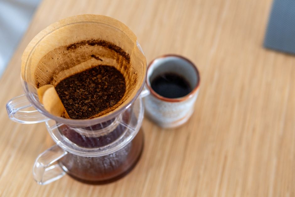 pour over coffee cafe warm light
